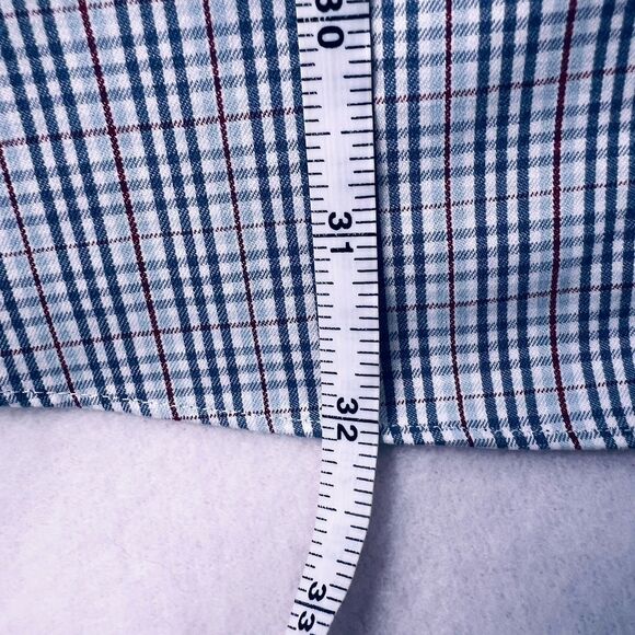Duluth Trading Co Button Down Shirt Relaxed Mens XL Blue White Red Plaid Cotton - Picture 13 of 14